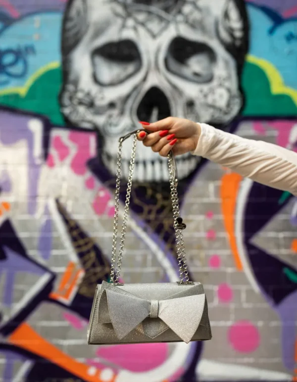 Betsey Johnson Angular Bow Convertible Bag Silver Shop