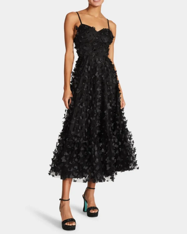 Betsey Johnson Beautiful Butterfly Maxi Dress Black Cheap
