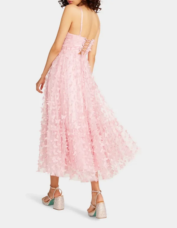 Betsey Johnson Beautiful Butterfly Maxi Dress Pink Best