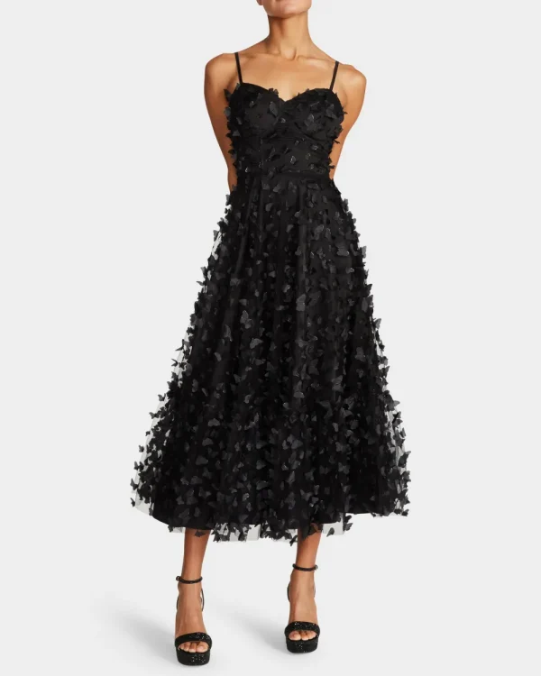 Betsey Johnson Beautiful Butterfly Maxi Dress Black Cheap