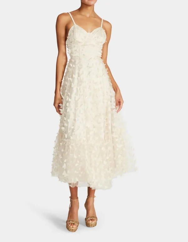 Betsey Johnson Beautiful Butterfly Maxi Dress Cream Cheap
