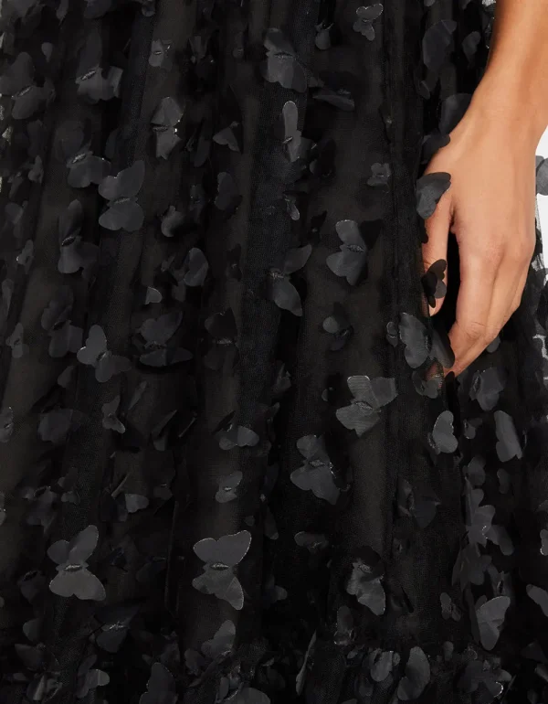Betsey Johnson Beautiful Butterfly Maxi Dress Black Cheap