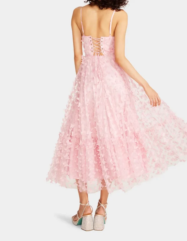 Betsey Johnson Beautiful Butterfly Maxi Dress Pink Best