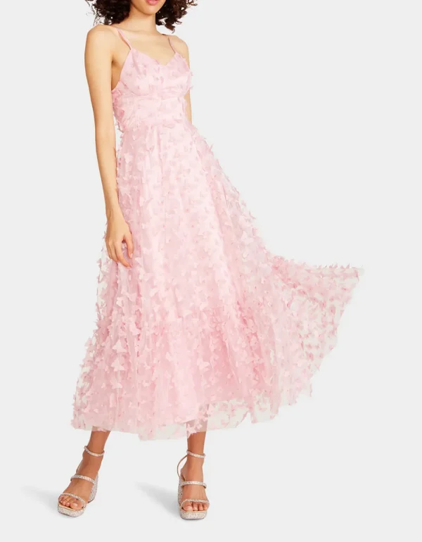 Betsey Johnson Beautiful Butterfly Maxi Dress Pink Best