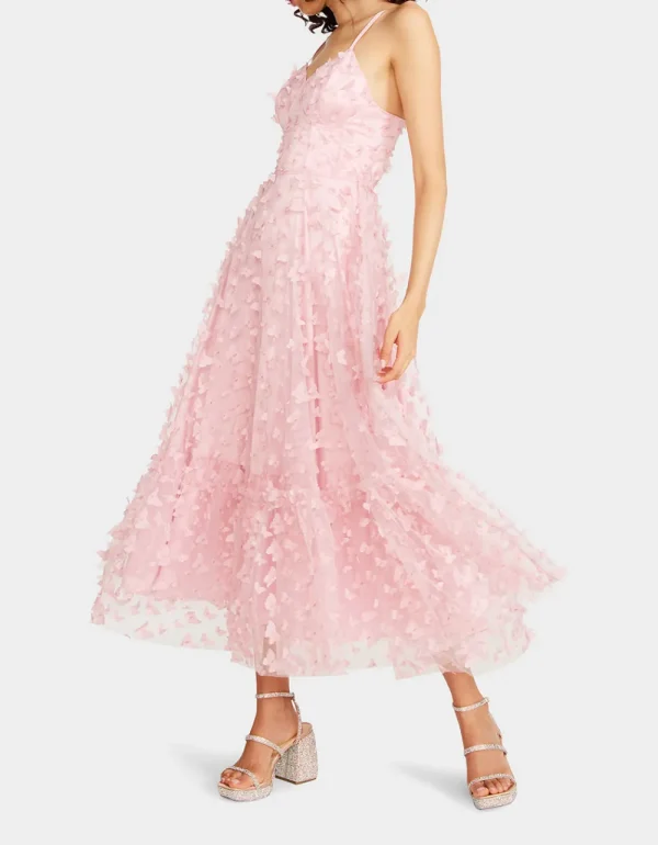 Betsey Johnson Beautiful Butterfly Maxi Dress Pink Best