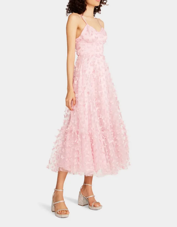 Betsey Johnson Beautiful Butterfly Maxi Dress Pink Best
