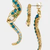 Betsey Johnson Betseys Slithering Snake Earrings Blue Store