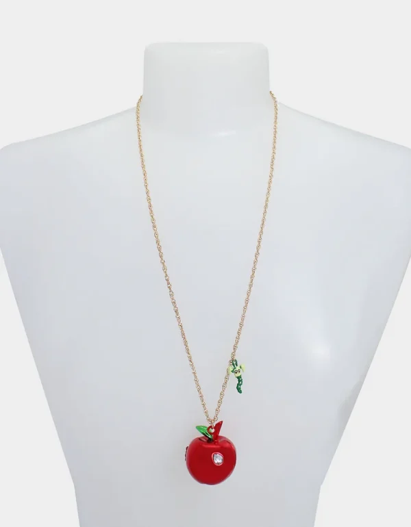 Betsey Johnson Charm School Apple Pendant Red New