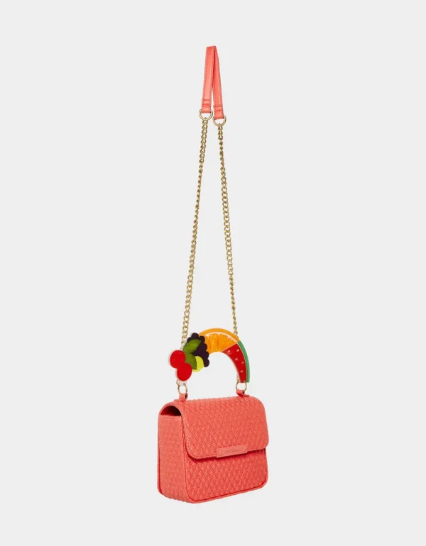 Betsey Johnson Fruity Handle Flap Bag Red Clearance
