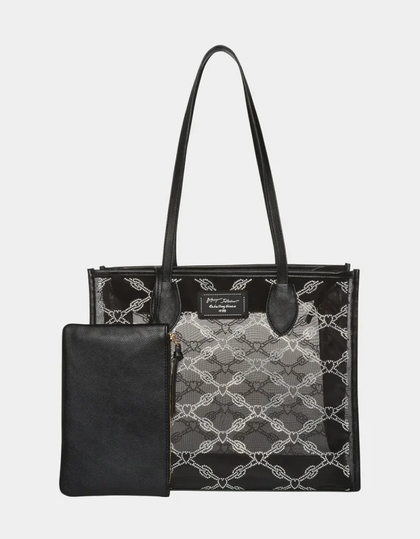 Betsey Johnson Glam Mesh Stone Tote Black New