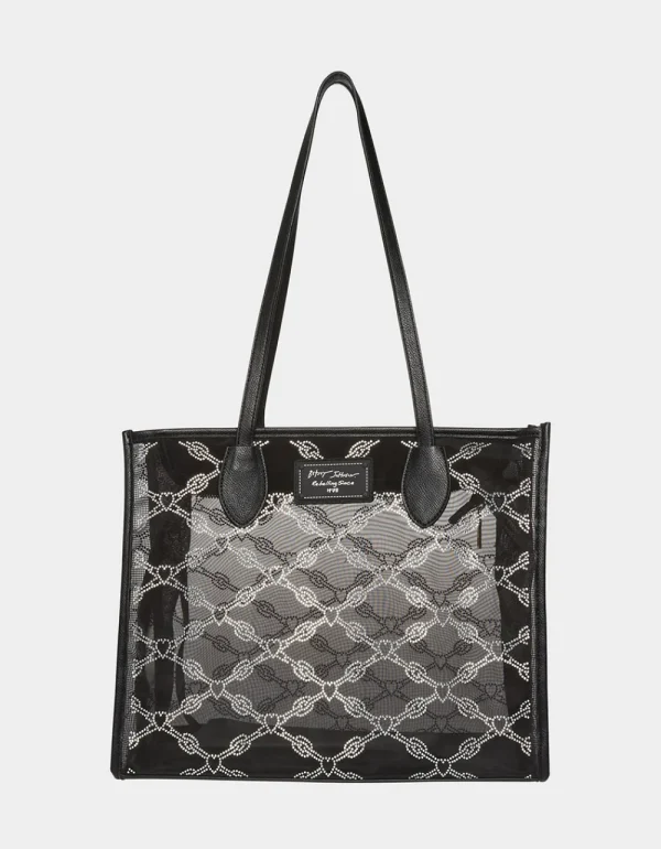 Betsey Johnson Glam Mesh Stone Tote Black New