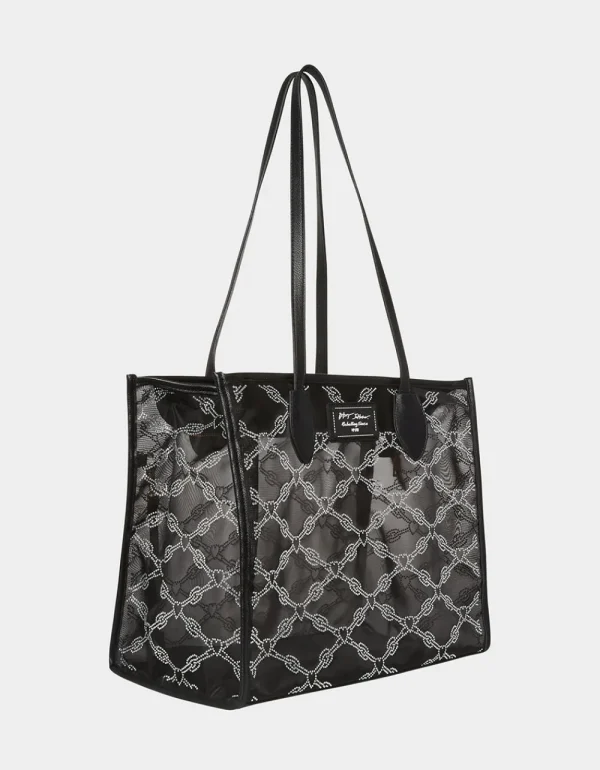 Betsey Johnson Glam Mesh Stone Tote Black New
