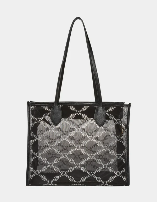 Betsey Johnson Glam Mesh Stone Tote Black New