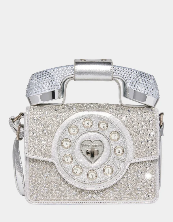 Betsey Johnson Kitsch Million Stars Phone Bag Silver Online