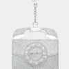 Betsey Johnson Kitsch Rhinestone Phone Card Case Silver Outlet