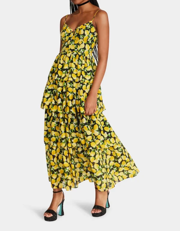 Betsey Johnson La La Lemons Maxi Dress Black Store