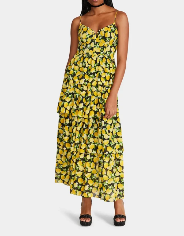 Betsey Johnson La La Lemons Maxi Dress Black Store