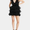 Betsey Johnson Show Off Tiered Tulle Dress Black Fashion