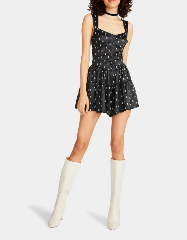 Betsey Johnson Skulltastic Romper Black Shop