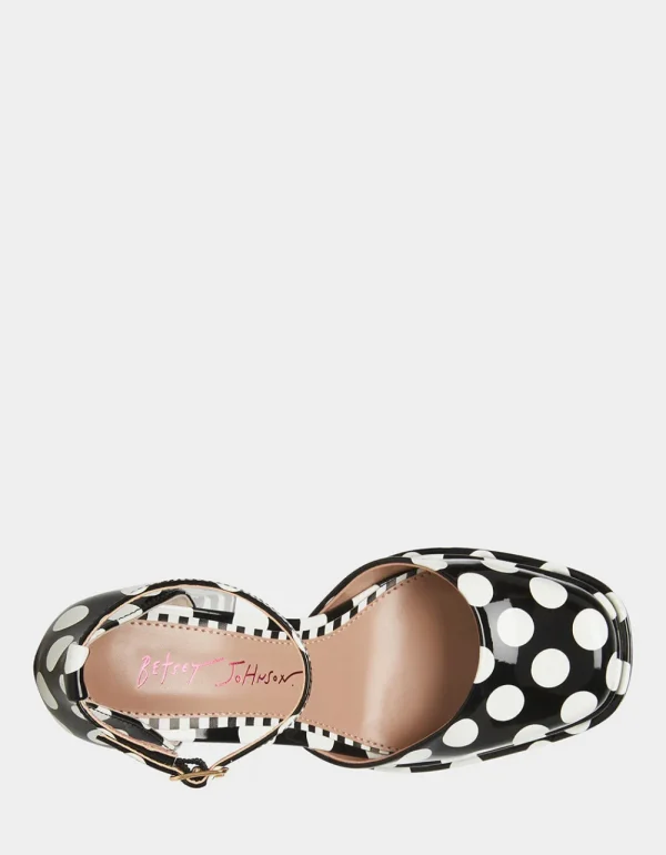 Betsey Johnson Tootsy Black Polka Dot Store