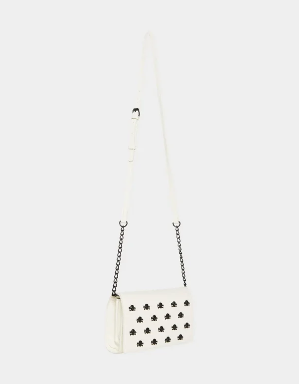 Betsey Johnson Xo Skull Crossbody White New